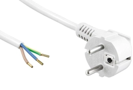 Randaardestekker met kabel 5m wit